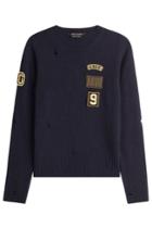 Marc Jacobs Marc Jacobs Wool Pullover With Patches And Distressed Detail - Blue