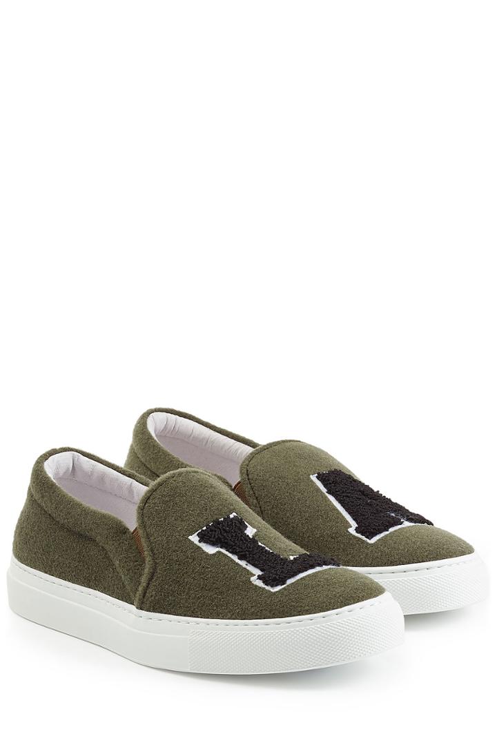 Joshua Sanders Joshua Sanders Felted Wool Slip-on Sneakers - Green