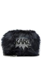 Karl Lagerfeld Karl Lagerfeld Faux Fur Shoulder Bag - Blue