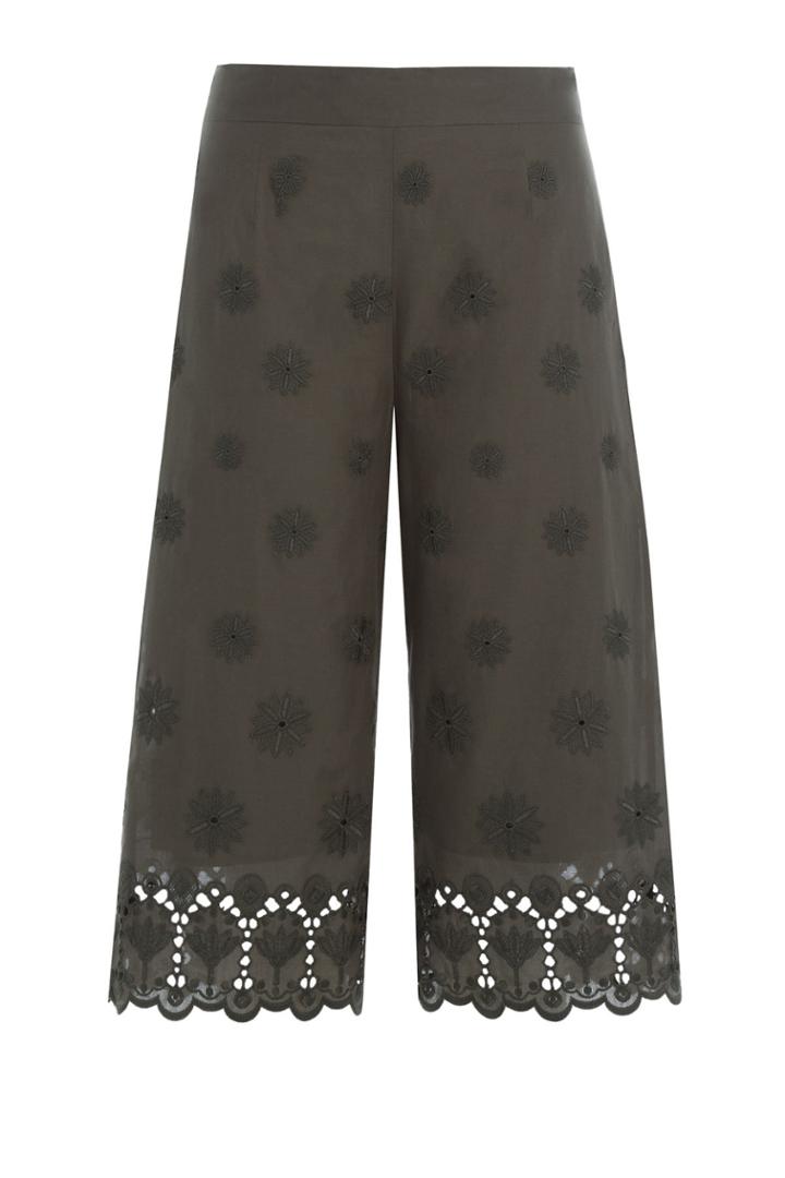 Diane Von Furstenberg Diane Von Furstenberg Embroidered Cotton Culottes