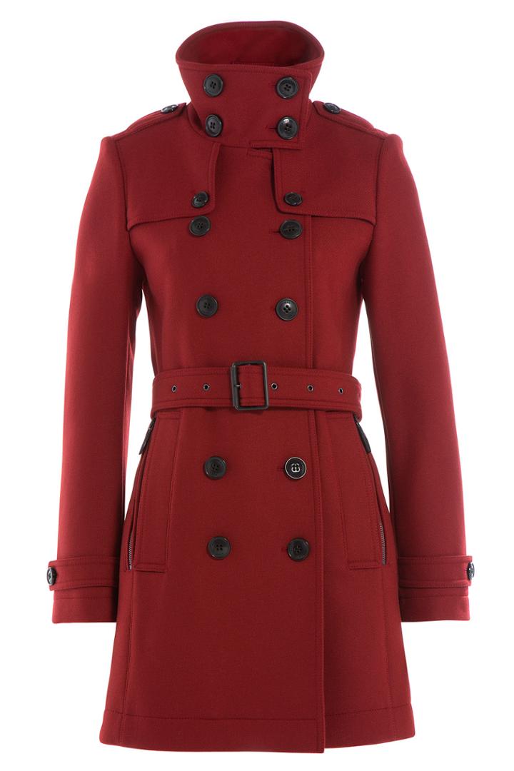 Burberry Brit Burberry Brit Virgin Wool Twill Trench Coat With Cashmere - Red