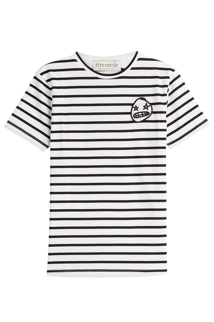 Etre Cécile Etre Cécile Striped Cotton T-shirt With Patch