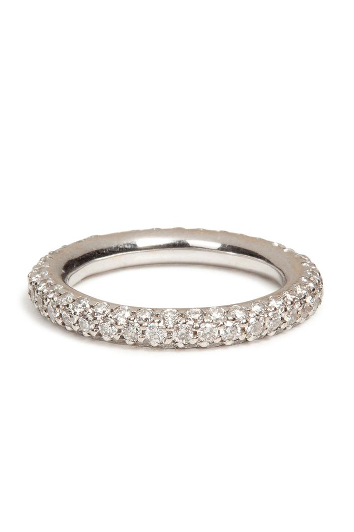 Carolina Bucci Carolina Bucci 18k White Gold 1885 Chunky Ring With Pave Diamonds