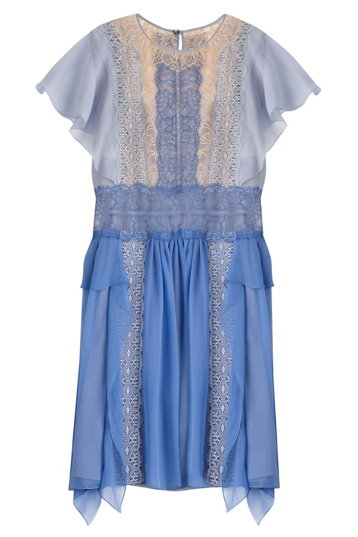 Alberta Ferretti Alberta Ferretti Lace Panel Dress - Blue
