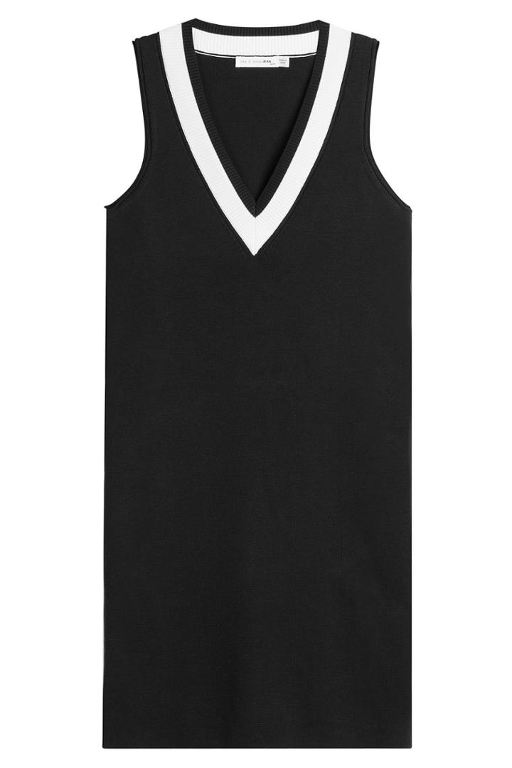 Rag & Bone Rag & Bone Fine-gauge Cotton Dress With Contrast Neckline