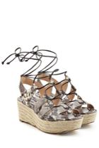 Michael Michael Kors Michael Michael Kors Embossed Leather Laced Sandals