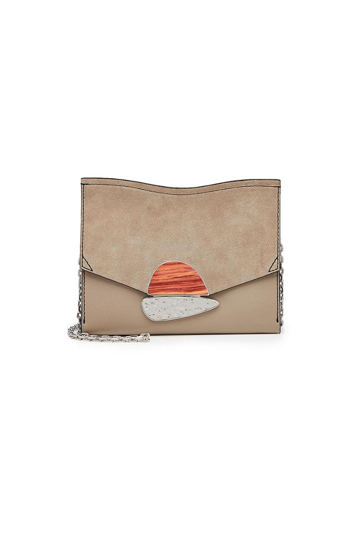 Proenza Schouler Proenza Schouler Small Curl Chain Clutch In Leather And Suede