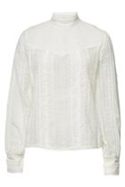 Frame Denim Frame Denim Embroidered Lace Blouse With Cotton