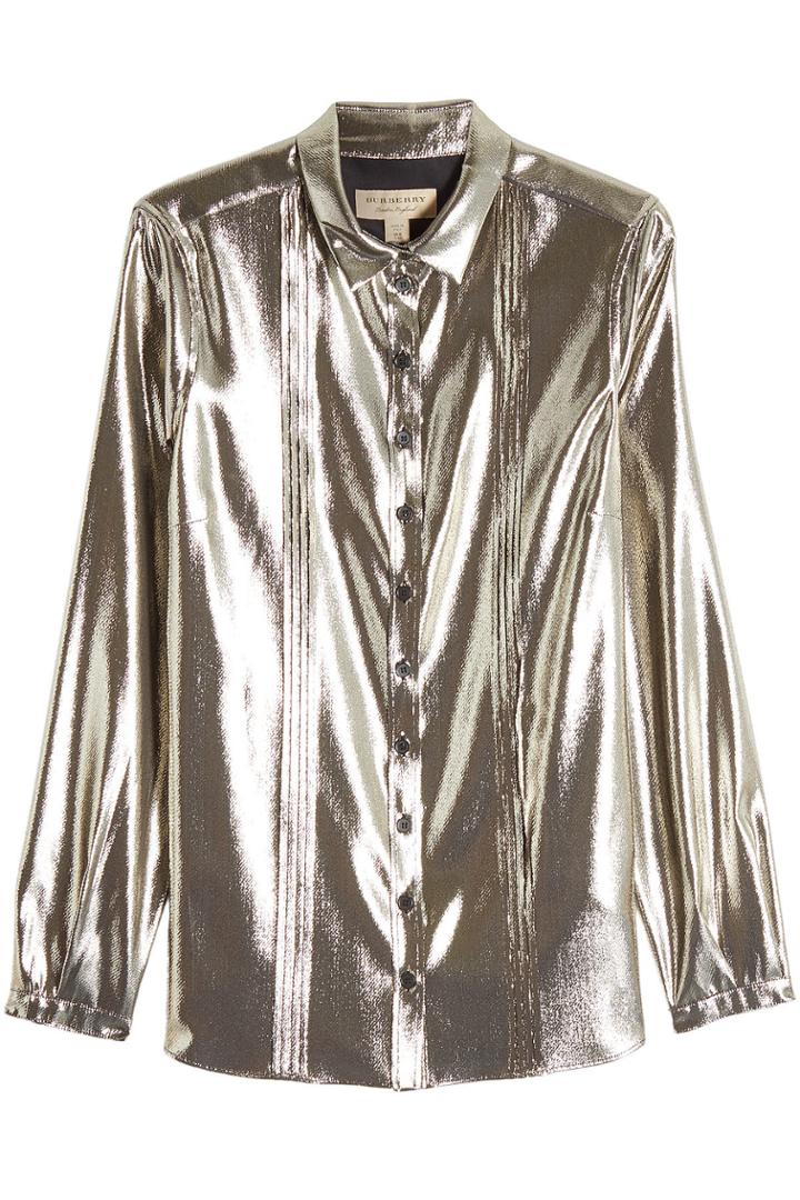 Burberry Burberry Metallic Lamé Blouse