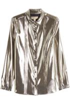 Burberry Burberry Metallic Lamé Blouse
