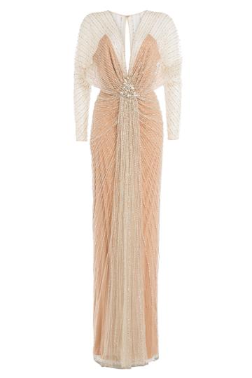 Jenny Packham Jenny Packham Embellished Floor Length Gown - Rose