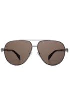 Alexander Mcqueen Alexander Mcqueen Aviator Sunglasses With Skulls - Silver