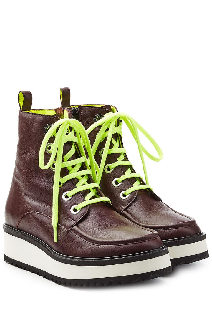 Kenzo Kenzo Leather Boots With Platform - Red