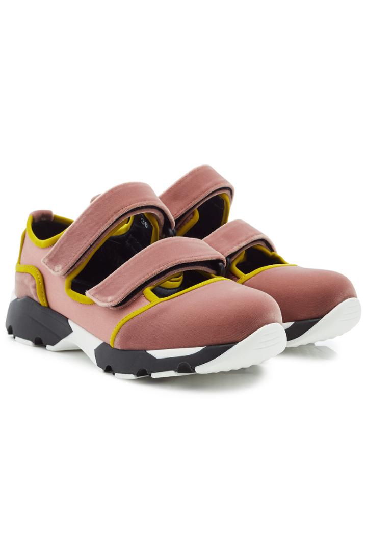 Marni Marni Velcro Strap Sneakers In Velvet And Satin