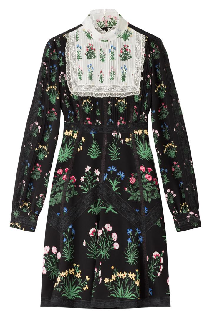 Valentino Valentino Printed Dress With Lace - Multicolored