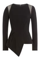 Roland Mouret Roland Mouret Asymmetric Top With Lace - Black