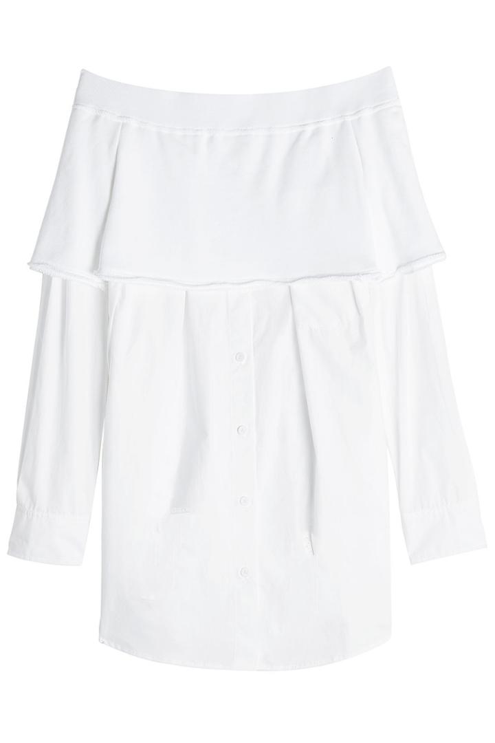 Dkny Dkny Off-the-shoulder Shirt With Sweatshirt