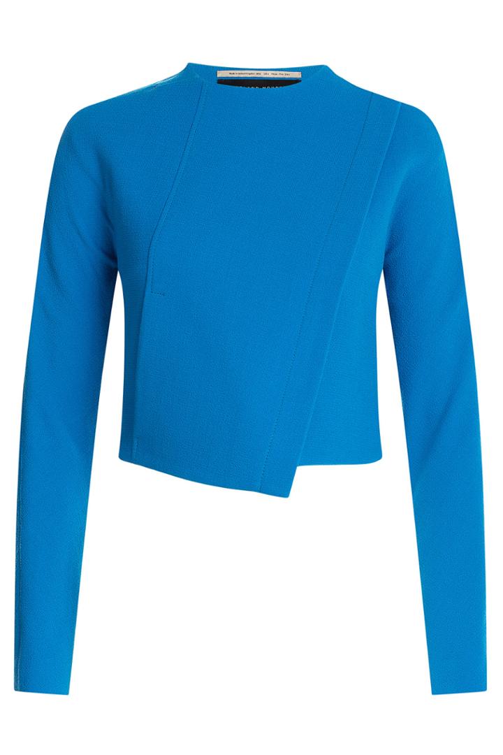 Roland Mouret Roland Mouret Cropped Wool-crepe Blazer - Blue