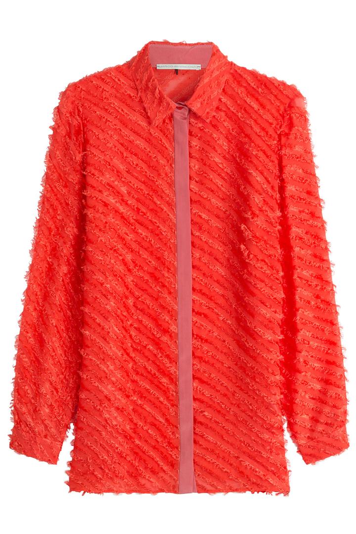 Marco De Vincenzo Marco De Vincenzo Fringed Silk Blouse - Red