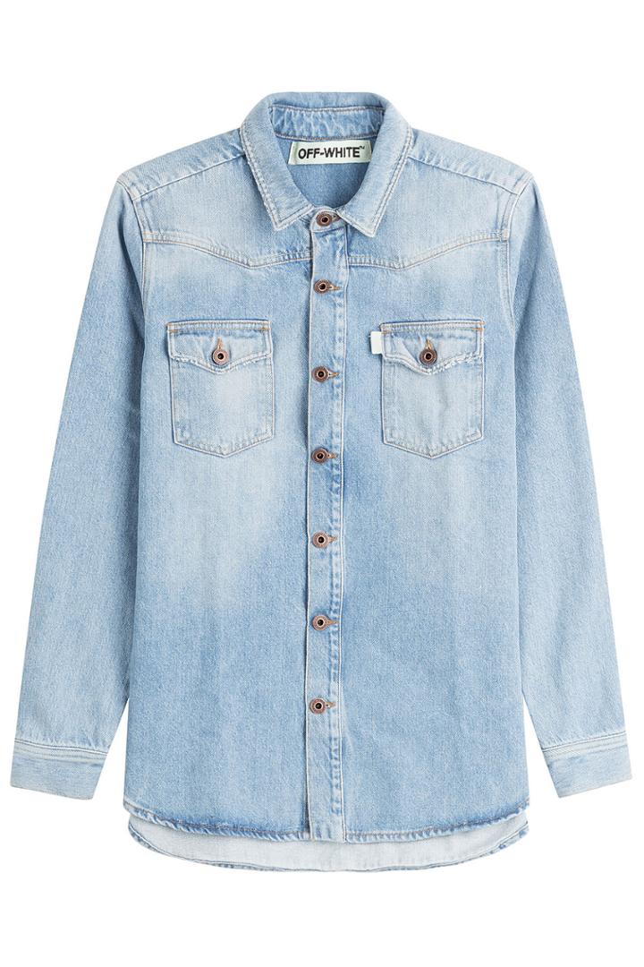 Off-white Off-white Cotton Logo Button-down - Blue