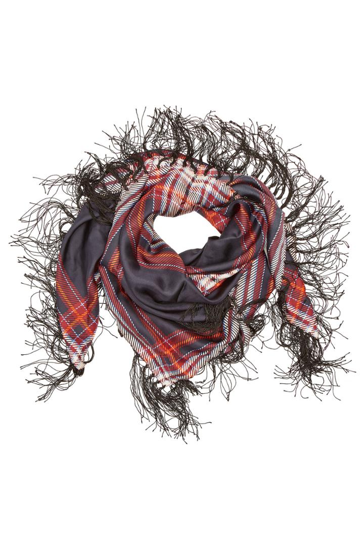 By Malene Birger By Malene Birger Chastin Printed Silk Scarf With Fringe