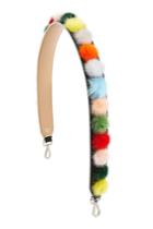 Fendi Fendi Long Mink Fur Pompom Shoulder Strap With Leather