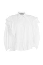 Preen By Thornton Bregazzi Preen By Thornton Bregazzi Ruffled Cotton Blouse - White