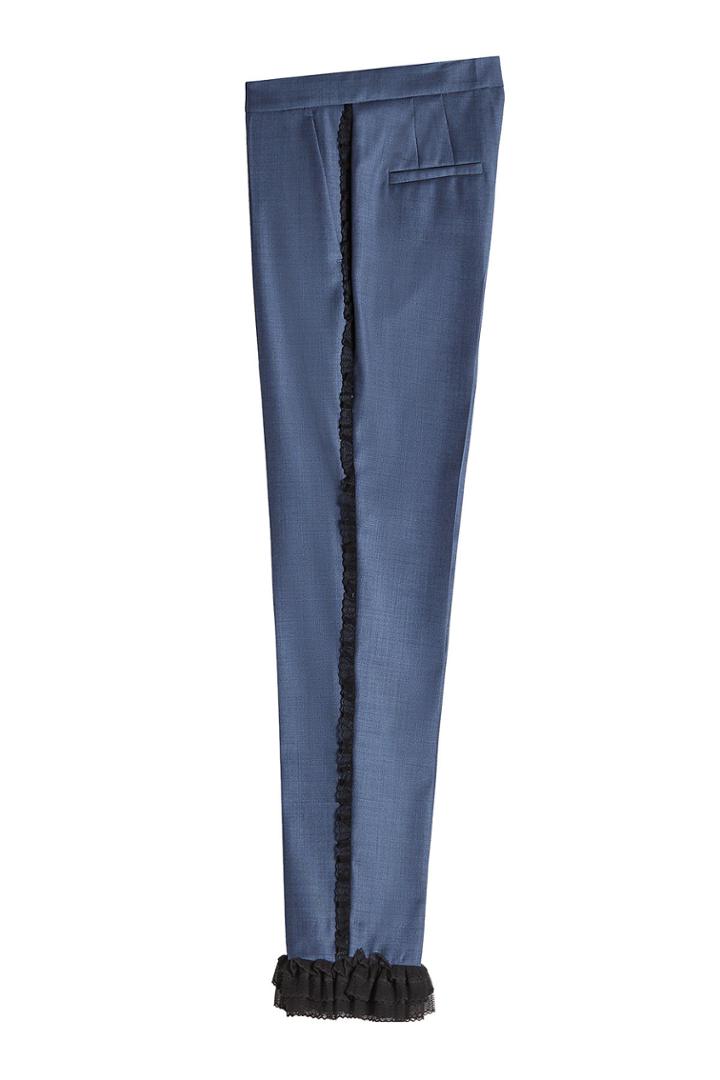 Marco De Vincenzo Marco De Vincenzo Virgin Wool Pants With Ruffle Trims