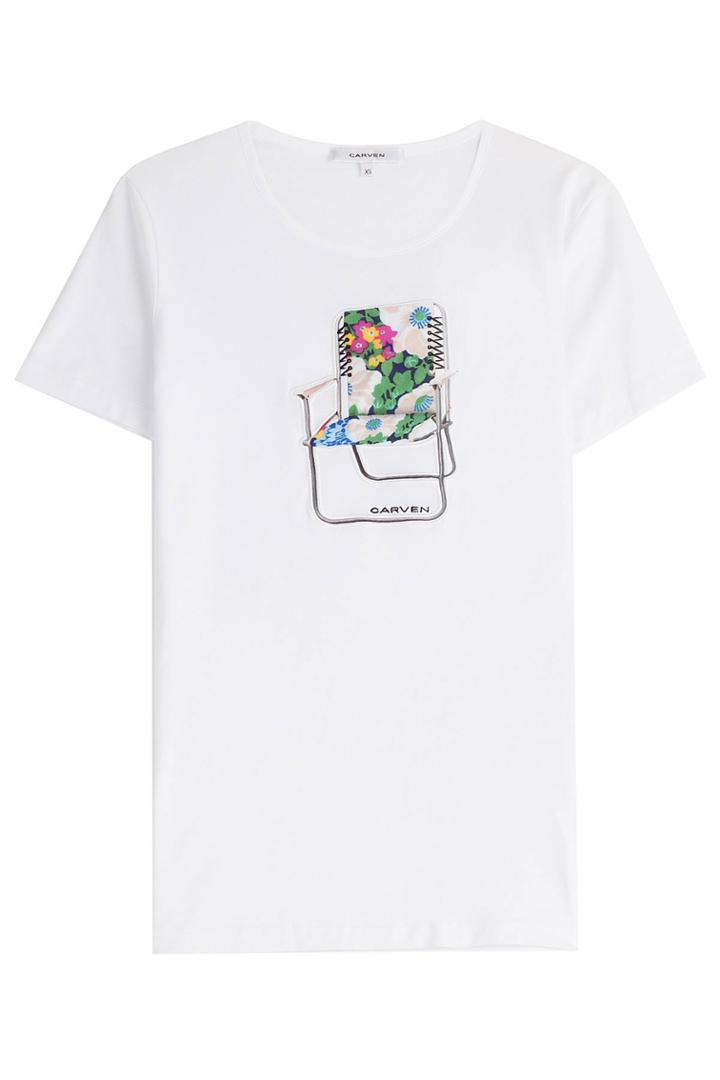 Carven Carven Printed Cotton T-shirt - White