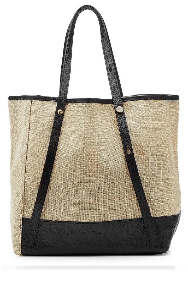 See By Chloé See By Chloé Linen Tote With Leather - Beige