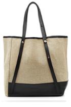 See By Chloé See By Chloé Linen Tote With Leather - Beige