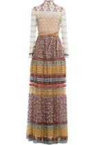 Valentino Valentino Embroidered Floor Length Gown With Belt