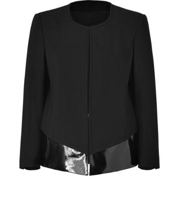 Helmut Lang Black Angora-blend Jacket With Patent Trim
