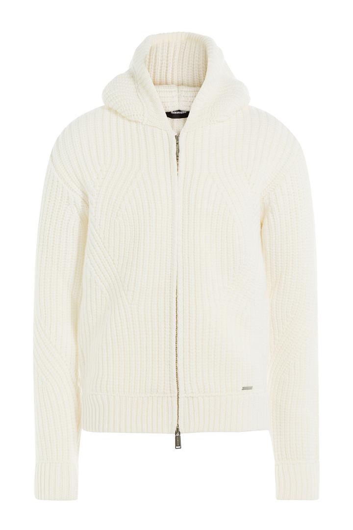 Dsquared2 Dsquared2 Zipped Wool Jacket With Hood - White
