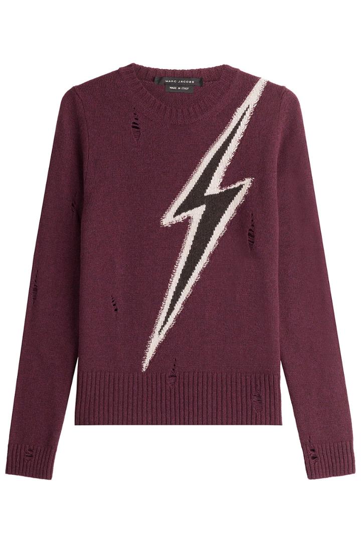 Marc Jacobs Marc Jacobs Distressed Wool Pullover - Red