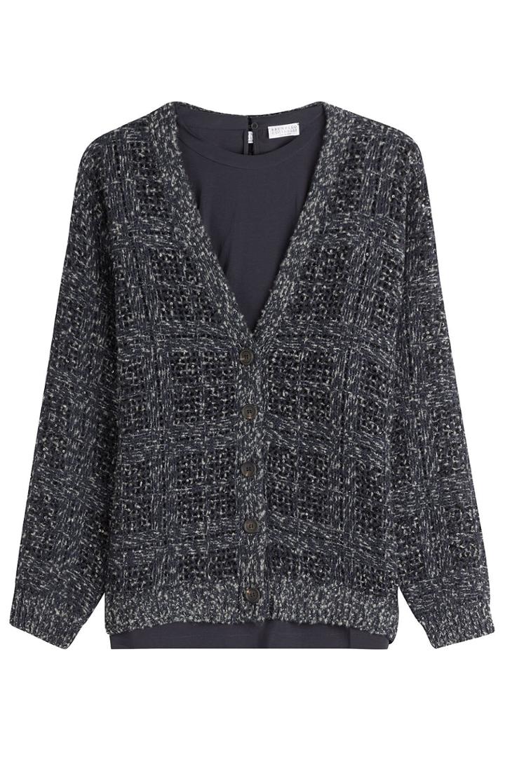 Brunello Cucinelli Brunello Cucinelli Cashmere-blend Cardigan With Sleeveless Top