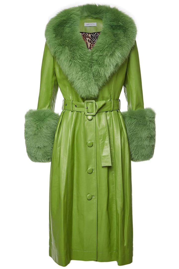 Saks Potts Saks Potts Foxy Forest Leather Coat With Fox Fur