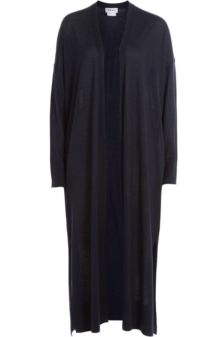 Dkny Dkny Merino Wool Cardigan - Blue