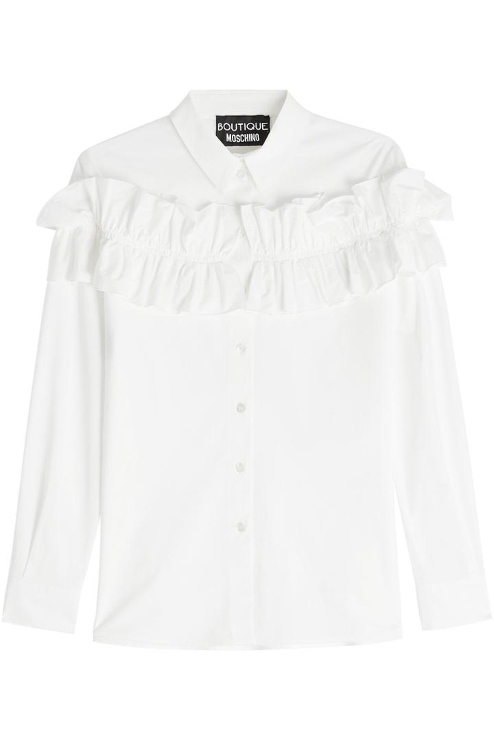 Boutique Moschino Boutique Moschino Cotton Shirt With Ruffles