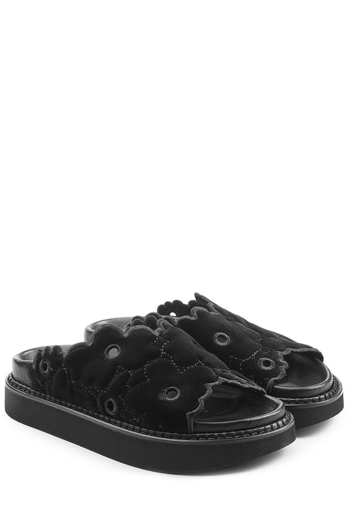 Simone Rocha Simone Rocha Velvet Sandals With Cut-out Detail