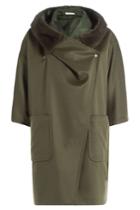 Max Mara Max Mara Cape Coat With Cashmere And Mink Fur - Black