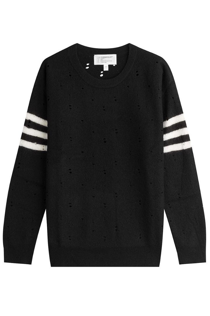Current/elliott Current/elliott Wool Pullover With Stripes - Black