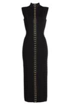 Balmain Balmain Midi Dress With Hook Embellishments - Black