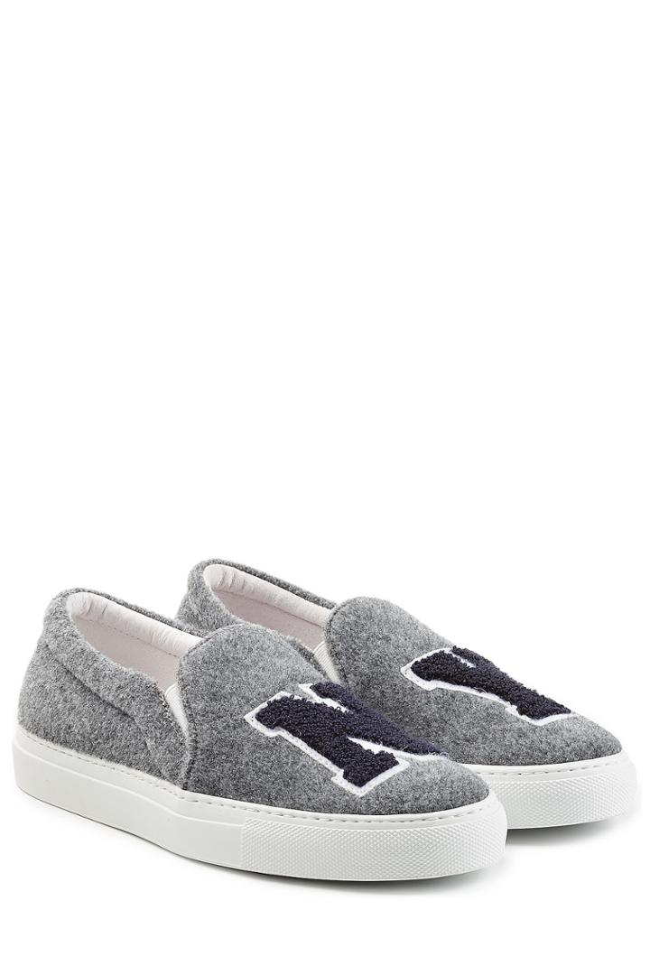 Joshua Sanders Joshua Sanders Felted Wool Slip-on Sneakers - Grey