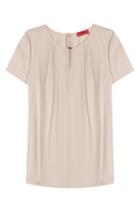 Hugo Hugo Silk Blouse With Metallic Neckline Detail