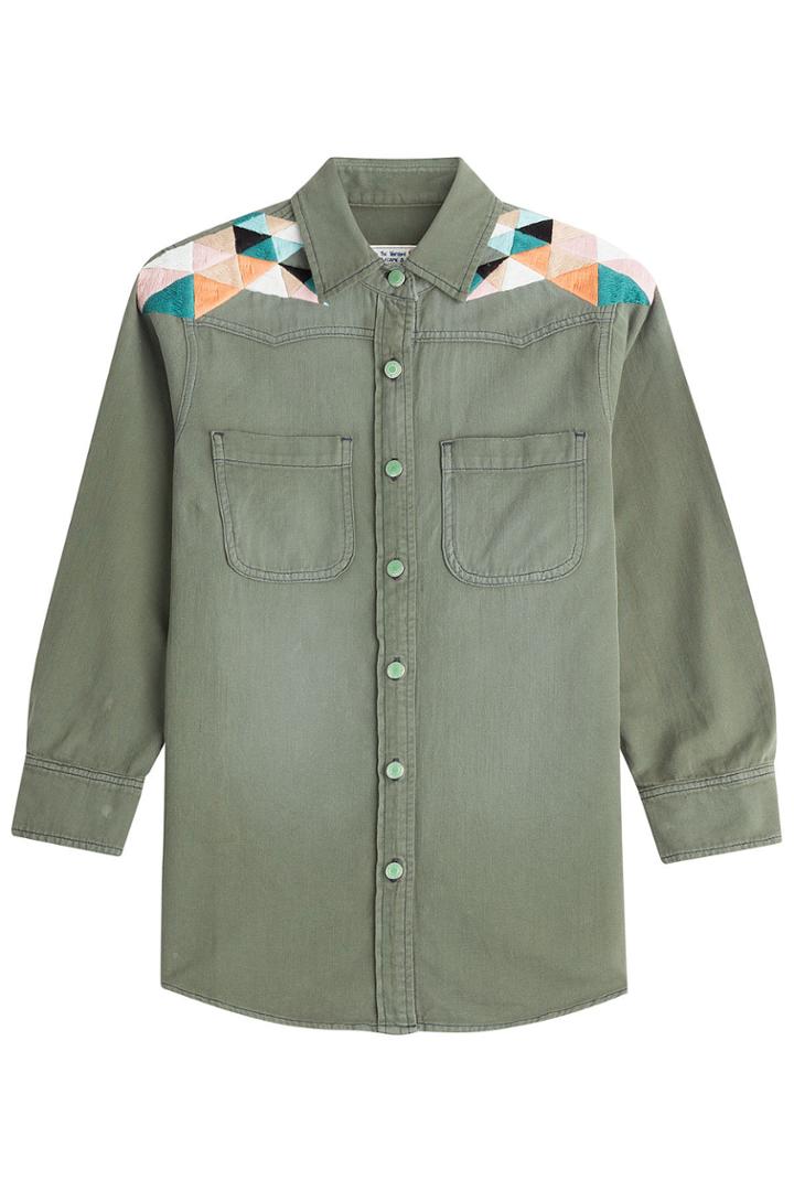 Sandrine Rose Sandrine Rose Cotton Button-down With Embroidered Yoke - None
