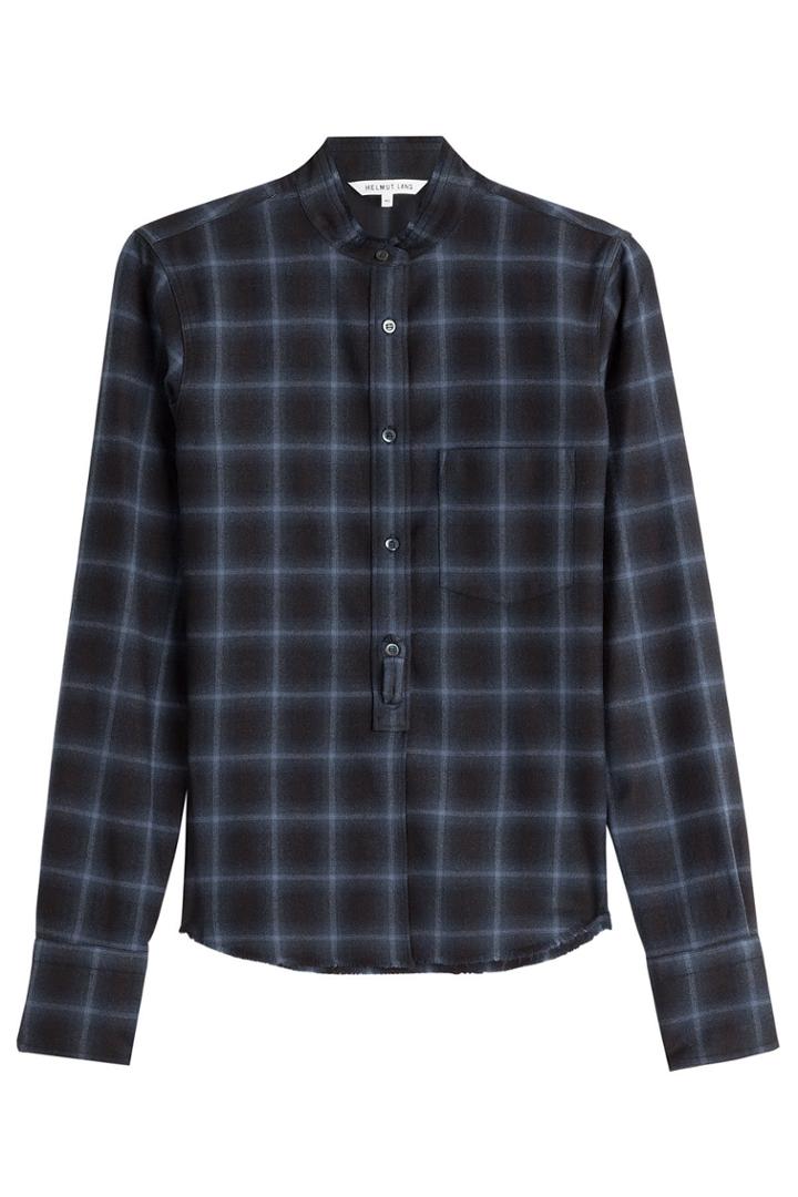 Helmut Lang Helmut Lang Wool-cashmere Shrunken Plaid Shirt