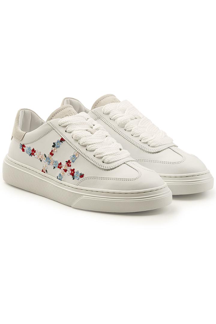 Hogan Hogan Embroidered Leather Sneakers