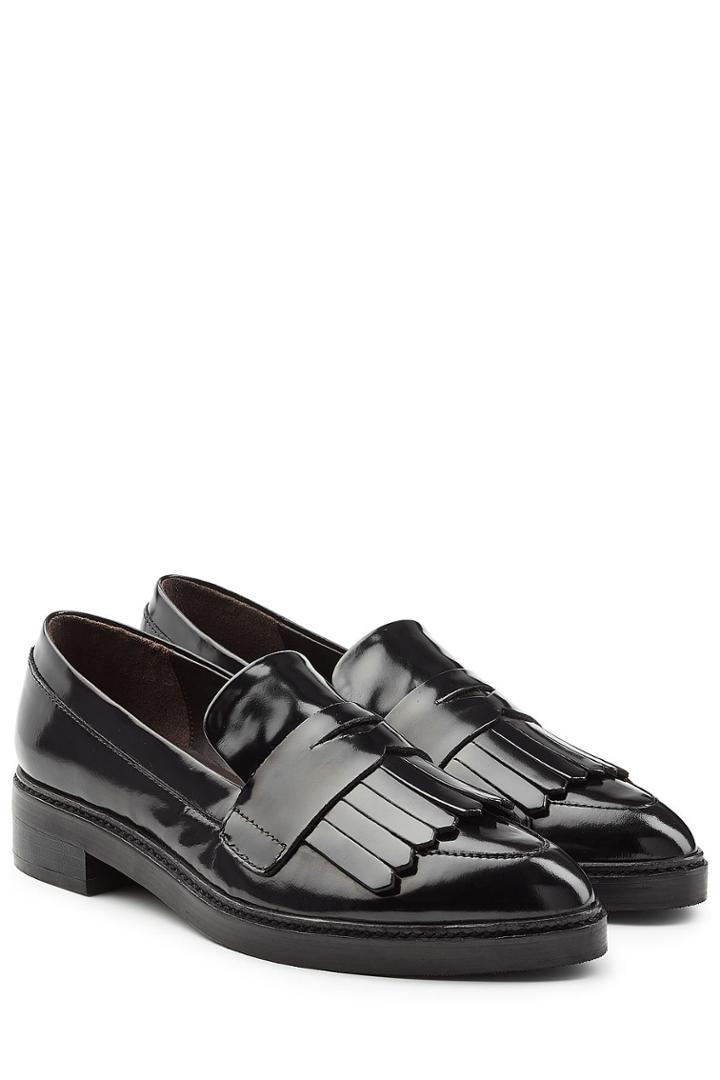 Steffen Schraut Steffen Schraut Patent Leather Fringed Loafers