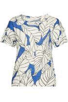 Majestic Majestic Printed Linen T-shirt